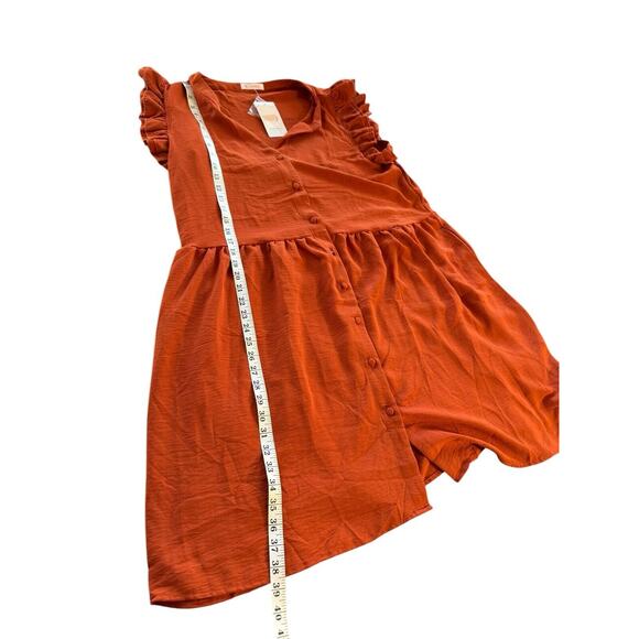 KIRUNDO Mini Dress for Women Sleeveless V Neck Button Down Tunic Shift Plus XXL - Picture 6 of 10